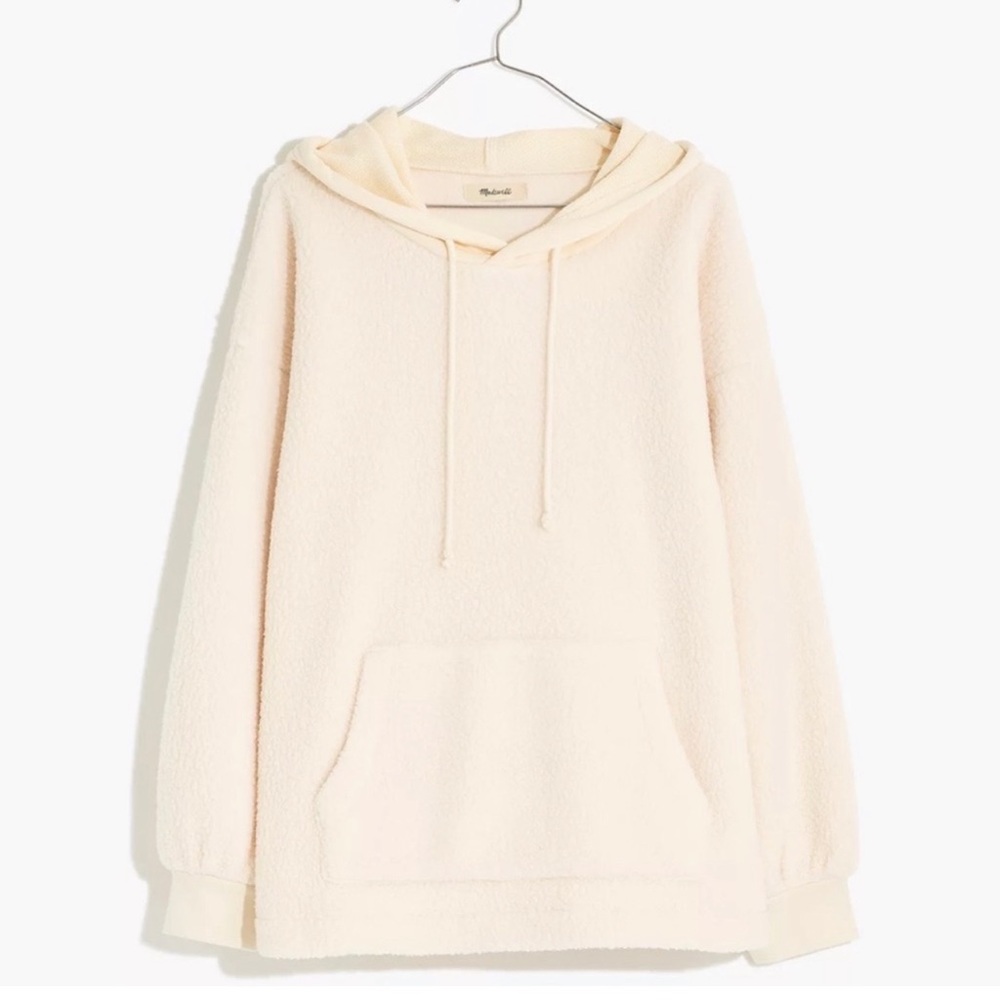 Madewell Resourced Fleece Bubble Sleeve Hoodie Sweatshirt